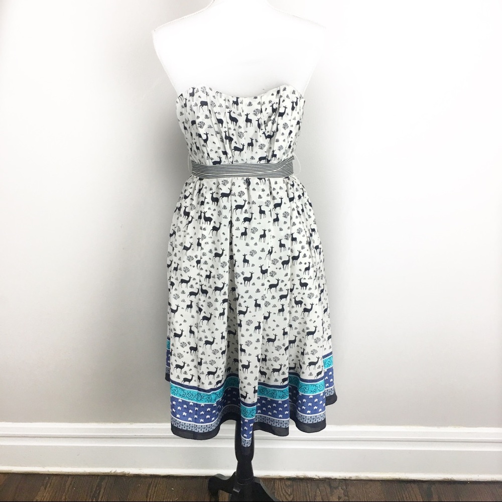 Anna Sui for Anthropologie Silk Deer Strapless - Picture 2 of 6